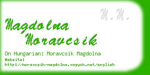 magdolna moravcsik business card